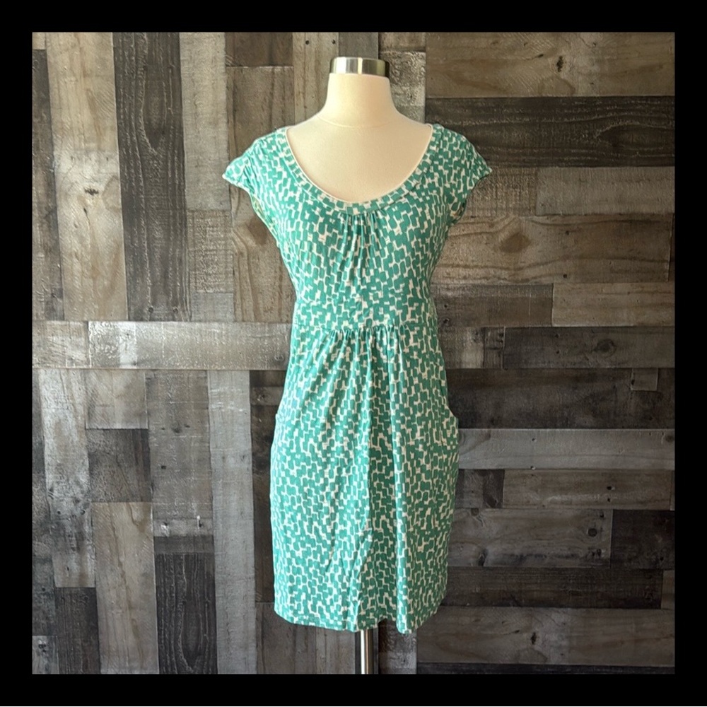Boden green midi dress size 4 petite cap sleeves pastel Softgirl garden party